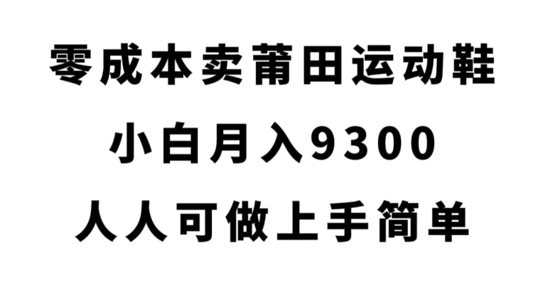 零成本卖莆田运动鞋，小白月入9300，人人可做上手简单【揭秘】-51资源库