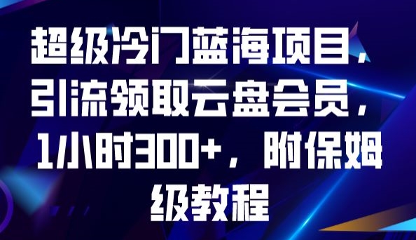 超级冷门蓝海项目，引流领取云盘会员，1小时300+，附保姆级教程-51资源库
