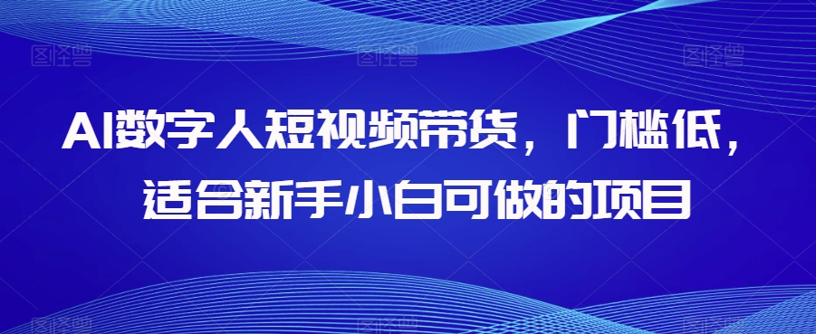 AI数字人短视频带货，门槛低，适合新手小白可做的项目-51资源库