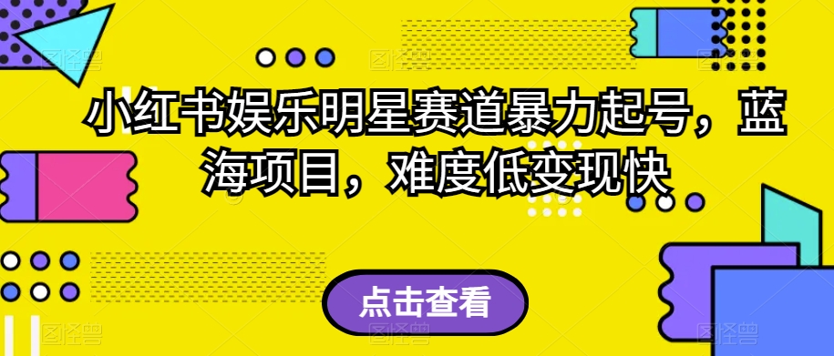 小红书娱乐明星赛道暴力起号，蓝海项目，难度低变现快【揭秘】-51资源库
