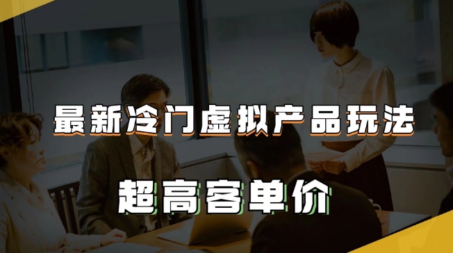 最新冷门虚拟产品玩法，超高客单价，月入2-3万＋【揭秘】-51资源库