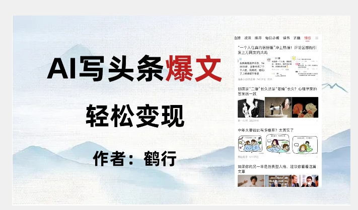 暴力拆解AI写头条爆文，轻松日入500+-51资源库