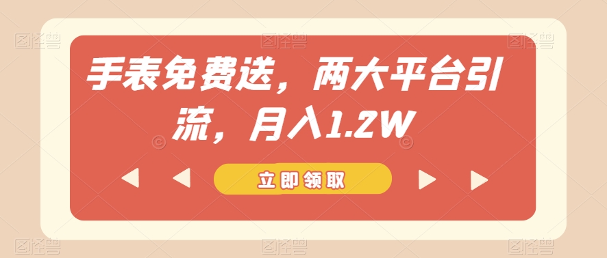 手表免费送，两大平台引流，月入1.2W【揭秘】-51资源库