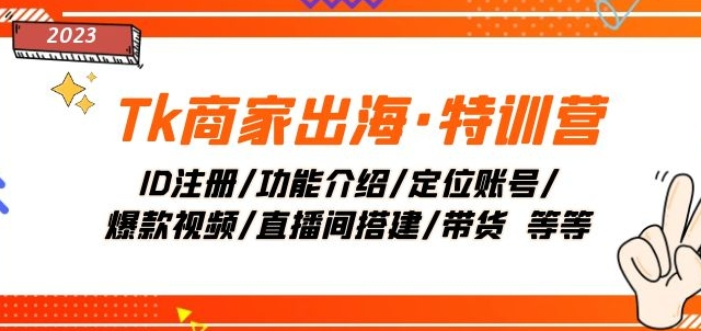 Tk商家出海·特训营：ID注册/功能介绍/定位账号/爆款视频/直播间搭建/带货-51资源库