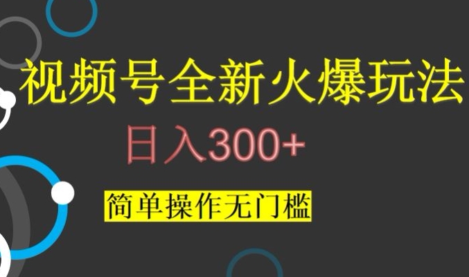 视频号最新爆火玩法，日入300+，简单操作无门槛【揭秘】-51资源库