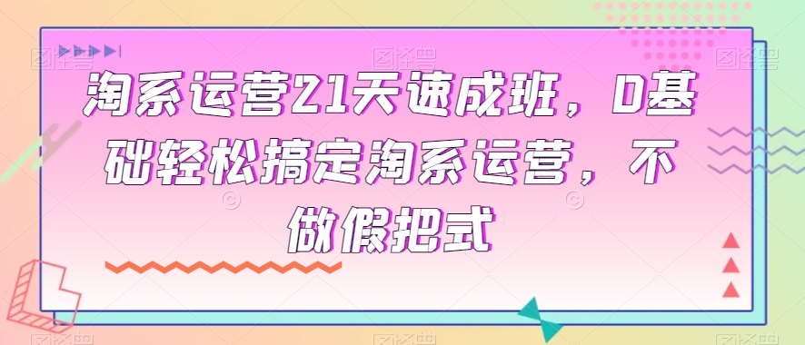 淘系运营21天速成班，0基础轻松搞定淘系运营，不做假把式-51资源库