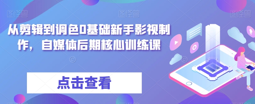 从剪辑到调色0基础新手影视制作，自媒体后期核心训练课-51资源库