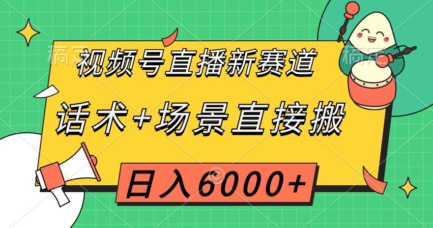 视频号直播新赛道，话术+场景直接搬，日入6000+【揭秘】-51资源库