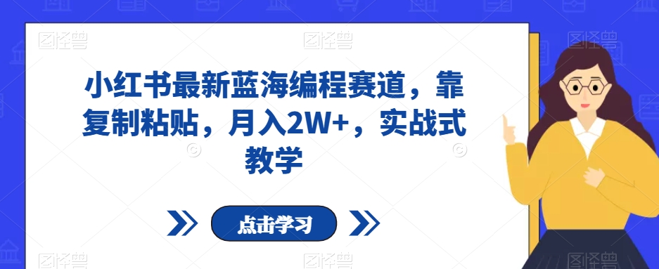 小红书最新蓝海编程赛道，靠复制粘贴，月入2W+，实战式教学【揭秘】-51资源库