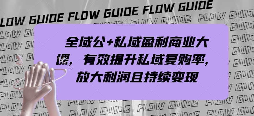 全域公+私域盈利商业大课，有效提升私域复购率，放大利润且持续变现-51资源库