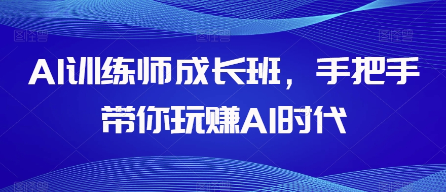 AI训练师成长班，手把手带你玩赚AI时代-51资源库