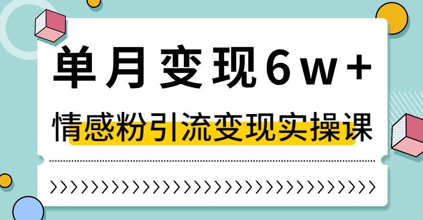 单月变现6W+，抖音情感粉引流变现实操课，小白可做，轻松上手，独家赛道【揭秘】-51资源库