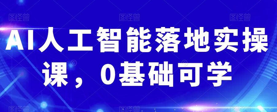 AI人工智能落地实操课，0基础可学-51资源库