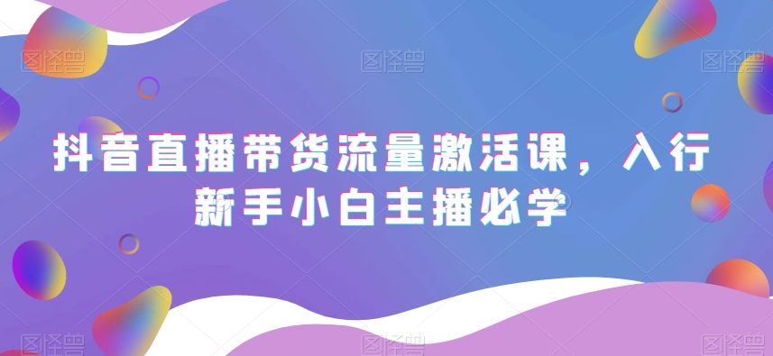 抖音直播带货流量激活课，入行新手小白主播必学-51资源库