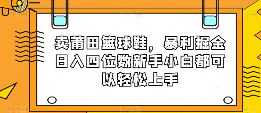 卖莆田篮球鞋，暴利掘金日入四位数新手小白都可以轻松上手【揭秘】-51资源库