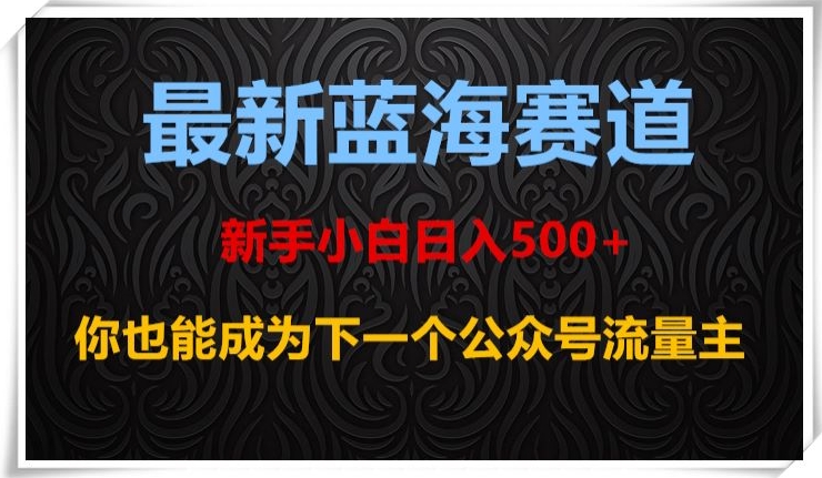 最新蓝海赛道，新手小白日入500+，你也能成为下一个公众号流量主【揭秘】-51资源库