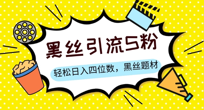 S粉变现，轻松日入四位数，黑丝题材+情感话术【揭秘】-51资源库
