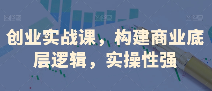 创业实战课，​构建商业底层逻辑，实操性强-51资源库