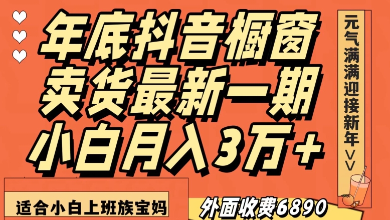 外面收费6890元年底抖音橱窗卖货最新一期，小白月入3万，适合小白上班族宝妈【揭秘】-51资源库
