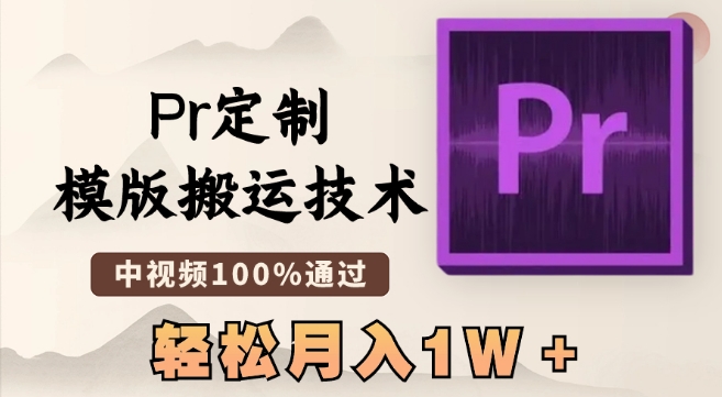 最新Pr定制模版搬运技术，中视频100%通过，几分钟一条视频，轻松月入1W＋【揭秘】-51资源库