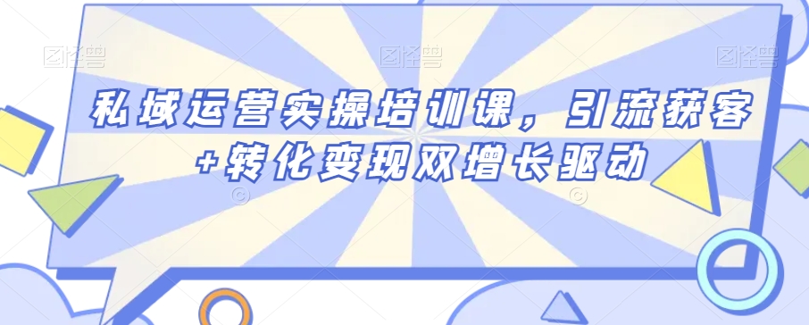 私域运营实操培训课，引流获客+转化变现双增长驱动-51资源库