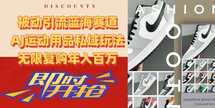 被动引流蓝海赛道，AJ运动用品私域玩法，无限复购年入百万【揭秘】-51资源库