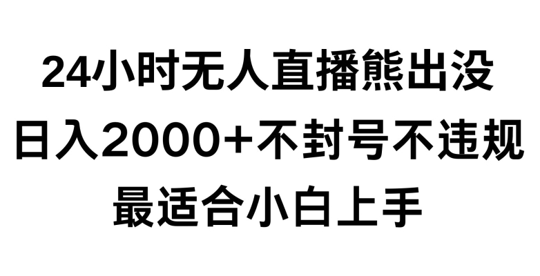 快手24小时无人直播熊出没，不封直播间，不违规，日入2000+，最适合小白上手，保姆式教学【揭秘】-51资源库