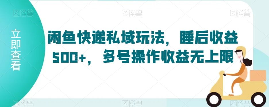 闲鱼快递私域玩法，睡后收益500+，多号操作收益无上限【揭秘】-51资源库