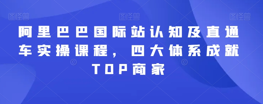 阿里巴巴国际站认知及直通车实操课程，四大体系成就TOP商家-51资源库