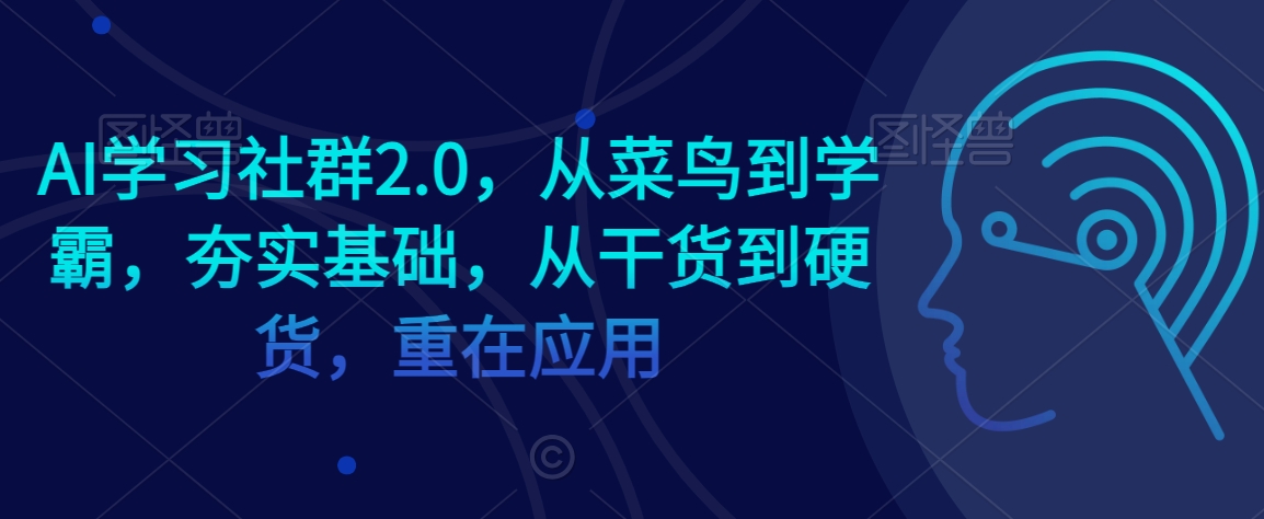 AI学习社群2.0，从菜鸟到学霸，夯实基础，从干货到硬货，重在应用-51资源库