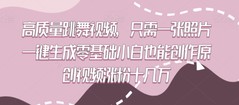 高质量跳舞视频，只需一张照片一键生成零基础小白也能创作原创视频涨粉十几万【揭秘】-51资源库