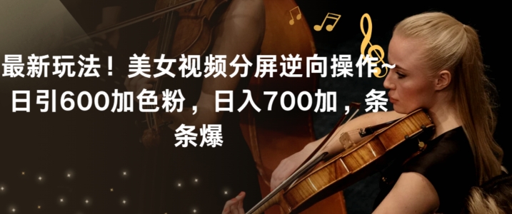 最新玩法！美女视频分屏逆向操作~日引600加色粉，日入700加，条条爆【揭秘】-51资源库