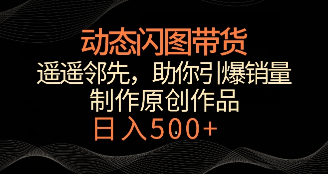 动态闪图带货，遥遥领先，冷门玩法，助你轻松引爆销量，日赚500+【揭秘】-51资源库