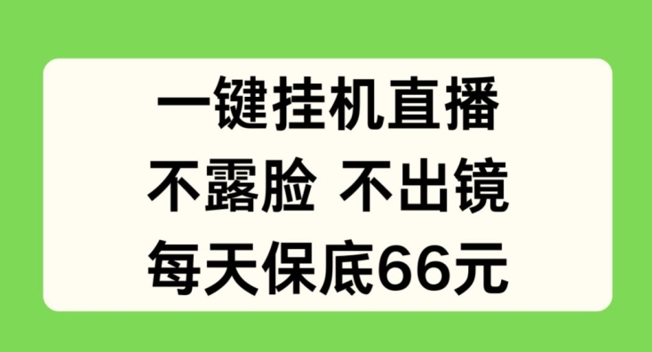 一键挂JI直播，不露脸不出境，每天保底66元【揭秘】-51资源库