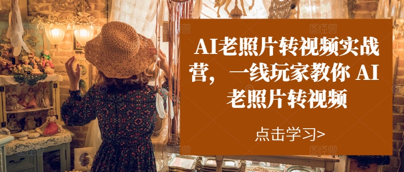 AI老照片转视频实战营，一线玩家教你AI老照片转视频-51资源库