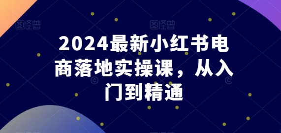2024最新小红书电商落地实操课，从入门到精通-51资源库