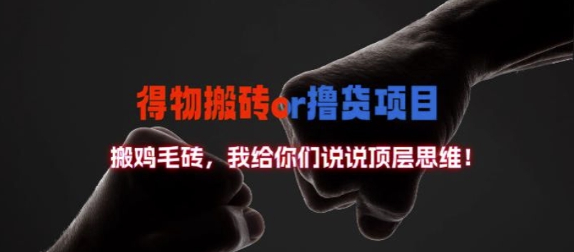 得物搬砖撸货项目?掰下数据，我给你们说说顶层思维【揭秘】-51资源库