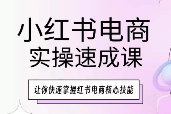 小红书电商实操速成课，让你快速掌握红书电商核心技能-51资源库