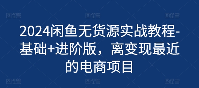 2024闲鱼无货源实战教程-基础+进阶版，离变现最近的电商项目-51资源库