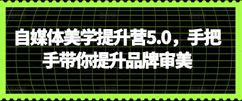 自媒体美学提升营5.0，手把手带你提升品牌审美-51资源库