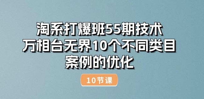 淘系打爆班55期技术：万相台无界10个不同类目案例的优化(10节)-51资源库