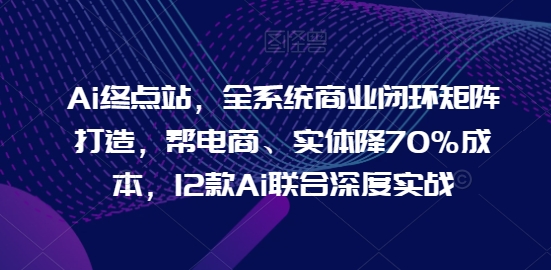 Ai终点站，全系统商业闭环矩阵打造，帮电商、实体降70%成本，12款Ai联合深度实战【0906更新】-51资源库