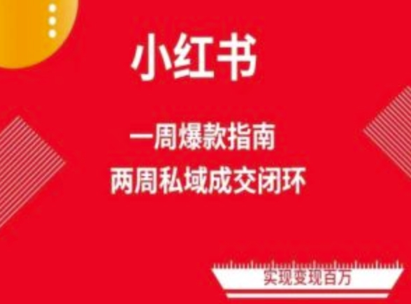 爆款小红书免费流量体系课程(两周变现)，小红书电商教程-51资源库