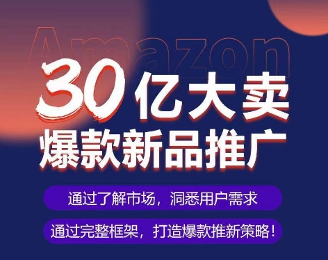 亚马逊·30亿大卖爆款新品推广，可复制、全程案例实操的爆款推新SOP-51资源库