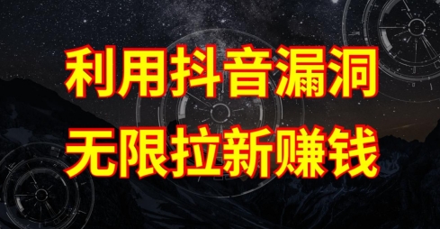 利用抖音链接漏洞，无限拉新赚钱【漏洞原理+操作流程】【揭秘】-51资源库