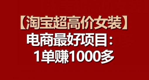 【淘宝超高价女装】电商最好项目：每一单都是高利润-51资源库