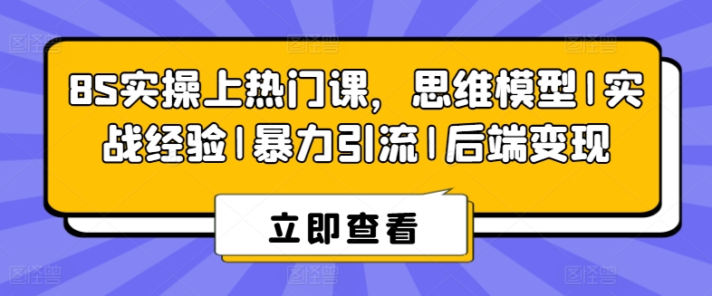 8S实操上热门课，思维模型|实战经验|暴力引流|后端变现-51资源库