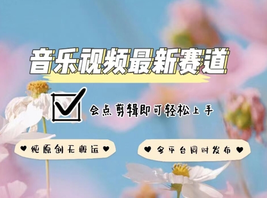 音乐视频赛道最新玩法，纯原创不违规，可所有平台同时发布，会点剪辑即可轻松拿捏【揭秘】-51资源库