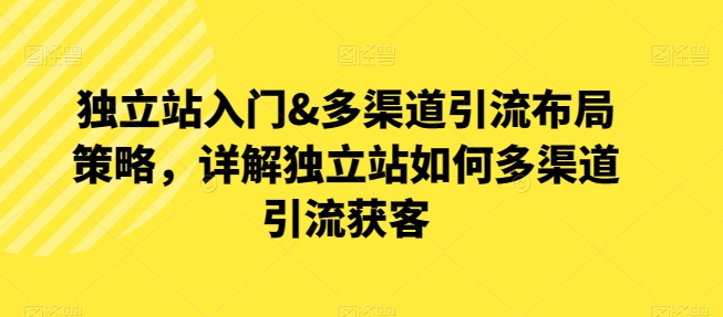 独立站入门&多渠道引流布局策略，详解独立站如何多渠道引流获客-51资源库