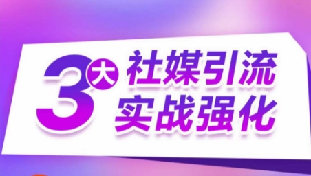 3大社媒引流实战强化，多渠道站外引流，高效精准获客，订单销售额翻倍增长-51资源库